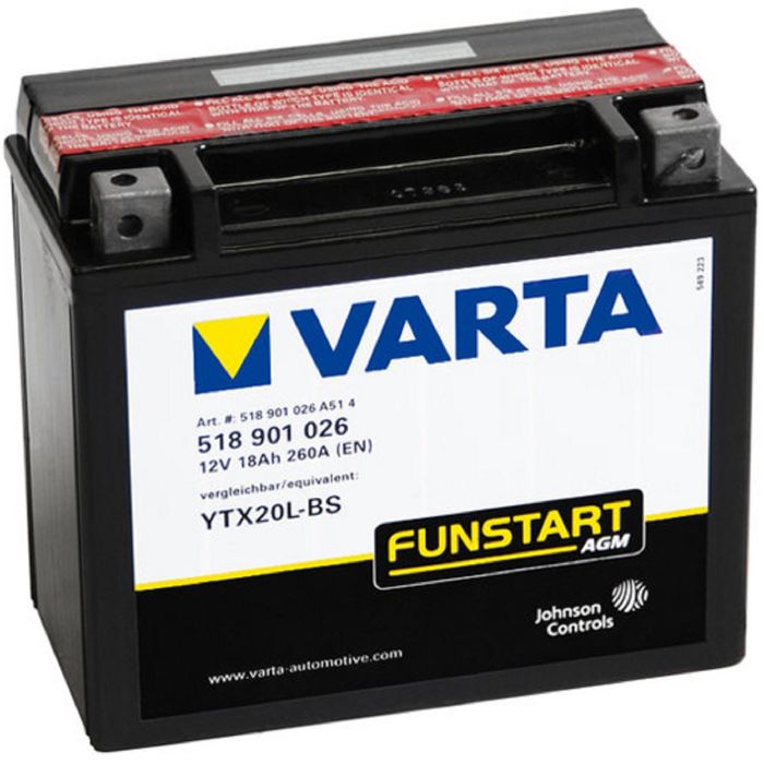 Varta YTX20-4,YTX20-BS 518902026. Batteria per moto Varta 18Ah 12V